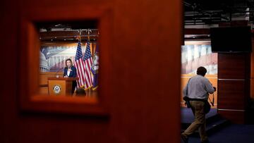 Speaker of the House Nancy Pelosi (D-CA) speaks during a briefing to the media on Capitol Hill in Washington, U.S., September 10, 2020.      REUTERS/Joshua Roberts