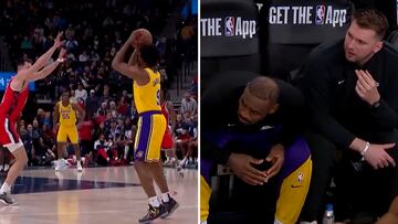 LeBron and Doncic stunned as Bronny drills first career three