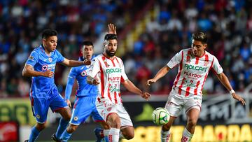  (L-R), Carlos Rodriguez of Cruz Azul, Milton Gimenez, Ricardo Monreal of Necaxa during the game Necaxa vs Cruz Azul, corresponding to Round 3 of the Torneo Clausura 2023 of the Liga BBVA MX, at Victoria Stadium, on January 21, 2023.

<br><br>

(I-D), Carlos Rodriguezde Cruz Azul, Milton Gimenez, Ricardo Monreal de Necaxa durante el partido Necaxa vs Cruz Azul, Correspondiente a la Jornada 03 del Torneo Clausura 2023 de la Liga BBVA MX, en el Estadio Victoria, el 21 de Enero de 2023.