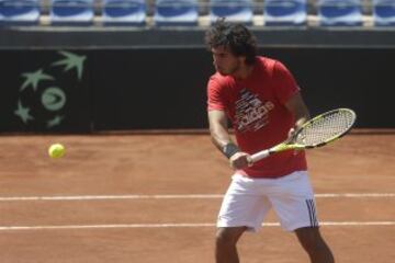 Gonzalo Lama y Gerardo Irarrazabal entrenaron junto a los capitanes del equipo de Copa Davis.