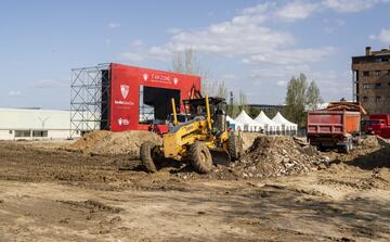 Ya están preparadas las Fan zones del Sevilla y Barça