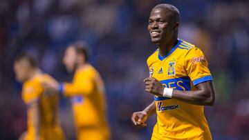 Enner Valencia, durante un partido de la Liga MX con los Tigres.