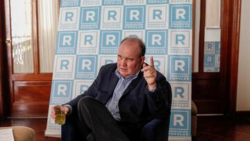 FILE PHOTO: Conservative Opus Dei businessman Rafael Lopez Aliaga talking to Reuters in Lima, Peru on March 12, 2021.  REUTERS/Angela Ponce/File Photo