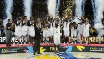 La selección de Estados Unidos celebra la Copa del Mundo conquistada en España en 2014.