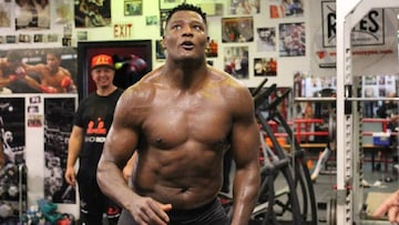 Luis Ortiz durante un entrenamiento.