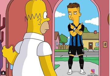 Así se ven los cracks del fútbol en los Simpsons