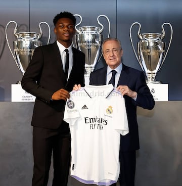 Florentino P¨¦rez y Aur¨¦lien Tchouam¨¦ni.