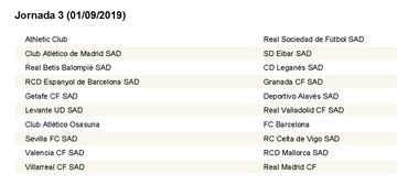 Complete LaLiga fixture list 2019/2020