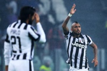 Arturo Vidal fue clave en le triunfo de Juventus, tras anotar la apertura y ceder el pase a Pirlo en el segundo gol.