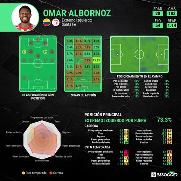 Gráfica con el perfil analítico de Albornoz.