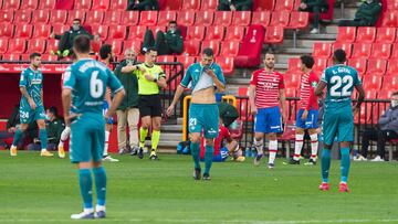 Guido se lamenta tras un gol del Granada.
 