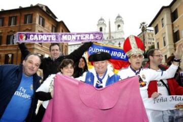 Cientos de aficionados madridistas ya se encuentran en Roma para animar a su equipo en Champions.