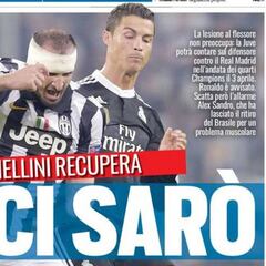 Chiellini será el arma de la Juventus para frenar a Cristiano