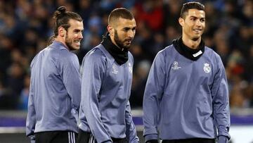 Bale, Benzema y Cristiano.