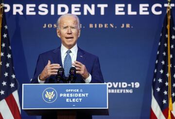 President-elect Joe Biden speaks to reporters about efforts to confront the coronavirus diisease.