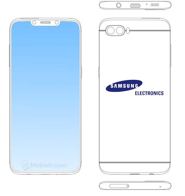 Un móvil Samsung con notch y otro 100% pantalla, nuevas patentes