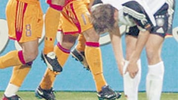 <b>DESOLACIÓN</b>. Los alemanes no reaccionaron al recital rumano.