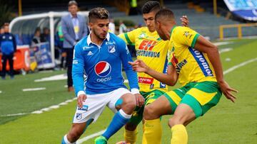 Jacobo Kouffaty en el juego de Millonarios ante Huila por la Liga &Aacute;guila I-2017