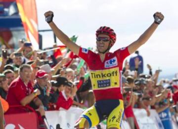 El ciclista español del Tinkoff Alberto Contador consigue la victoria de la vigésima etapa de la 69 edición de "La Vuelta" Vuelta a España