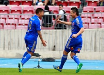 Gustavo Canales y Patricio Rubio hicieron en conjunto 20 goles en título de la U en el Apertura 2014. Y claro, si es que desde Unión Española que ya hacían de las suyas.