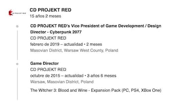 Cyberpunk 2077: CD Projekt RED suma al director de The Witcher 3