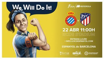 Espanyol-Atlético femenino por la igualdad el 22-A en Cornellà