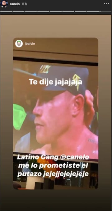 J Balvin muestra su orgullo por la victoria de Canelo a través de redes sociales.