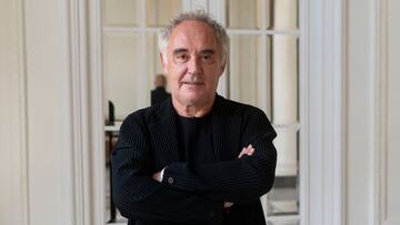 SAN SEBASTIAN BASQUE COUNTRY, SPAIN - SEPTEMBER 20: The chef Ferran Adria, poses for the presentation of the documentary about his restaurant 'El Bulli', at the 69th edition of the San Sebastian Film Festival, on 20 September, 2021 in San Sebastian, Euskadi, Spain. El Bulli' is a very personal documentary that captures the legacy of Ferran Adria's restaurant through his day-to-day life, including intimate and everyday moments with his wife Isabel. (Photo By Alberto Ortega/Europa Press via Getty Images)