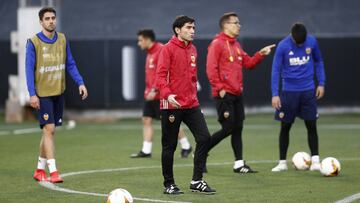 Marcelino, en el último entrene.
