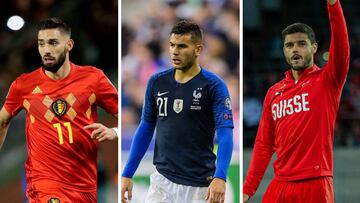 Yannick Carrasco (B&eacute;lgica, Lucas Hern&aacute;ndez (Francia) y Loris Benito (Suiza).