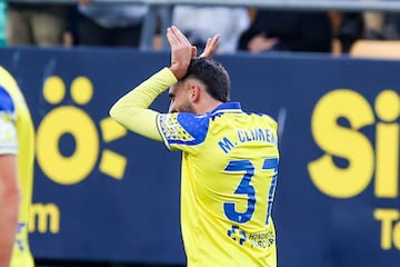 Mario Climent celebrando el 1-0 hoy frente al Cartagena.