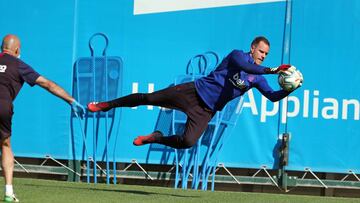 Marc André Ter Stegen, en un entrenamiento.