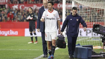 Navas, tras su lesión.