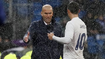 James y Zidane en el Real Madrid