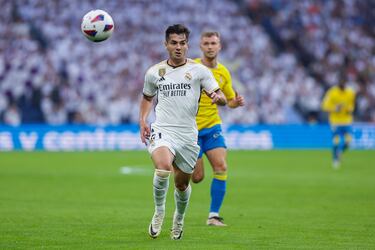 El centrocampista del Real Madrid Brahim Díaz durante el encuentro entre el Real Madrid y la UD Las Palmas.

