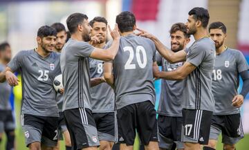 El grupo de Irán durante el entrenamiento. 