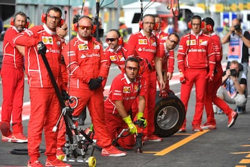 Miembros de la escudería de Ferrari. 