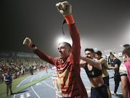 Alex Padilla of Pumas during the Play-In round match between FC Juarez and Pumas UNAM as part of the Liga BBVA MX, Torneo Clausura 2025 at Olimpico Benito Juarez Stadium on April 27, 2025 in Ciudad Juarez, Chihuahua, Mexico.