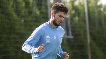 Okay, en un entrenamiento con el Celta de Vigo.