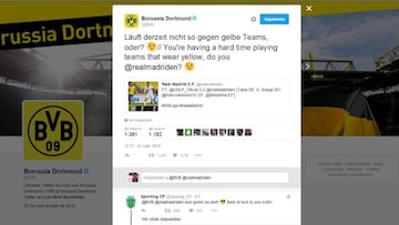 Tweet del Borussia Dortmund. 