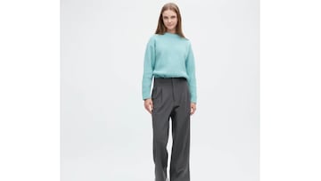 Pantalón de pierna ancha de Uniqlo de color gris para mujer