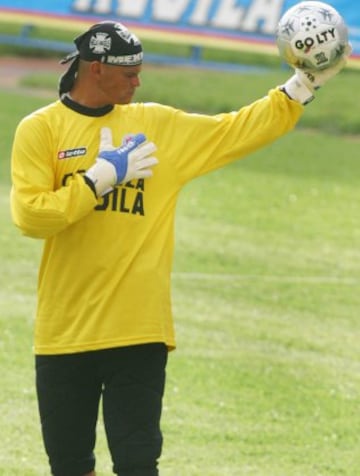 Miguel Calero, en un entrenamiento de la Selección Colombia, en Barranquilla.