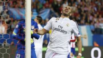 Benzema: un gol en 16 partidos contra el Atlético de Simeone