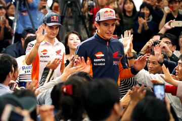 Marc M&aacute;rquez y Dani Pedrosa en Jap&oacute;n 2016.