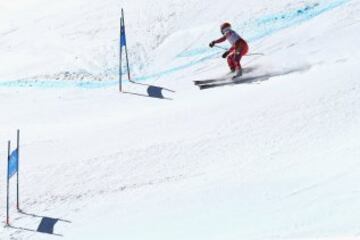 Celine Marti en su primera participación en los Mundiales de esquí alpino.