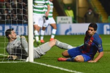 Luis Suárez y Craig Gordon.