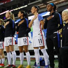 Megan Rapinoe protests against Donald Trump administration