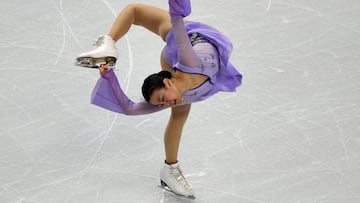 La patinadora japonesa Mao Asada, durante los Mundiales de Patinaje de 2016 en Boston.