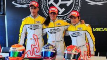 Podio del Academy Trophy. De izq. a dcha: Xavier Lloveras, Marta García y Alejandro Lahoz.
