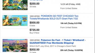Gran especulación con la reventa de entradas de Pokémon GO Fest